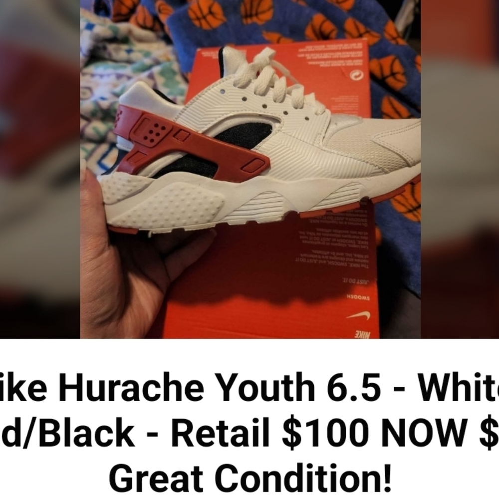Nike Hurache Youth 6.5 - White/Red/Black
